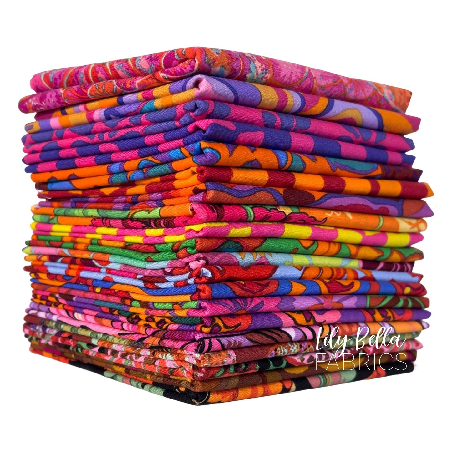 Hot - August 2024 Fat Eighth Bundle (20 pieces) by Kaffe Fassett Collective for FreeSpirit (KFC.HOTAUG24.20FE)