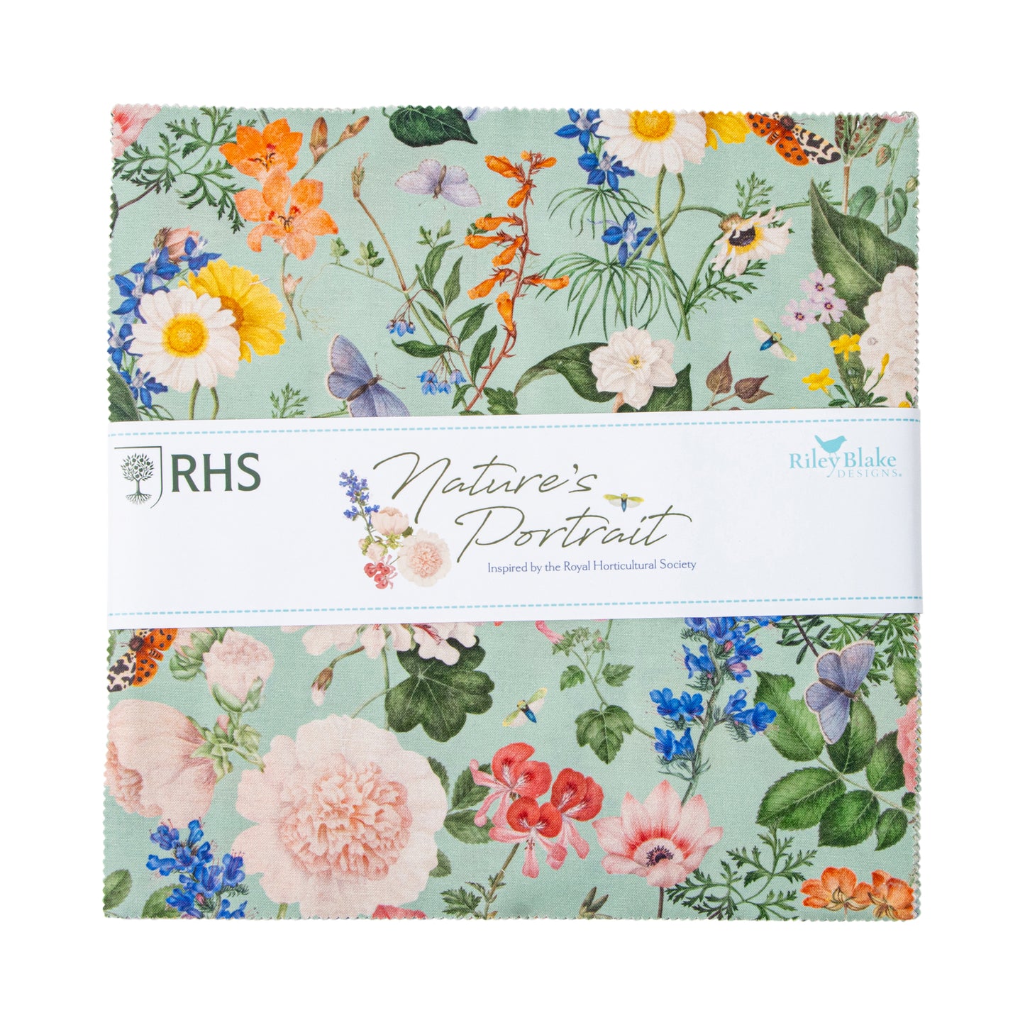 Nature's Portrait 10 Inch Stacker (42 pcs) by The Royal Horticultural Society for Riley Blake Designs