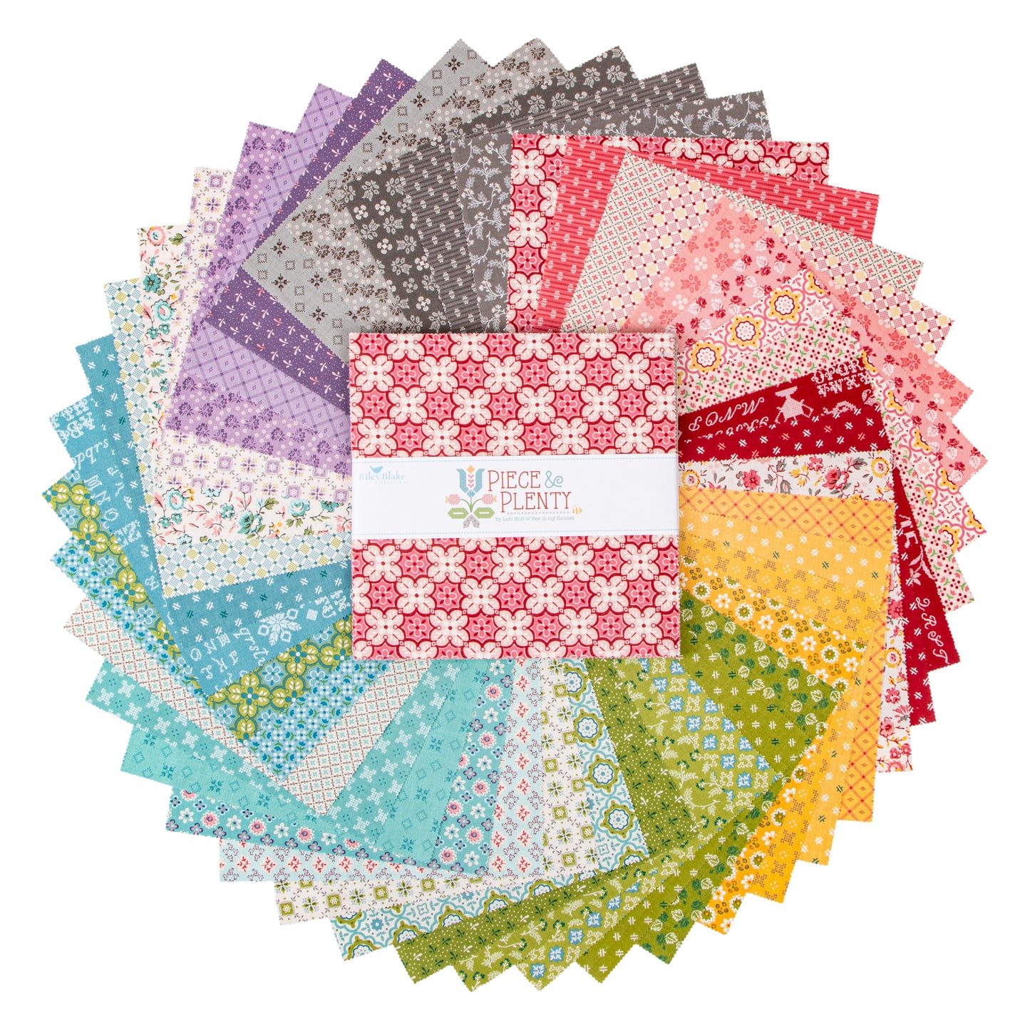 Piece and Plenty 10 Inch Stacker (42 pcs) by Lori Holt for Riley Blake