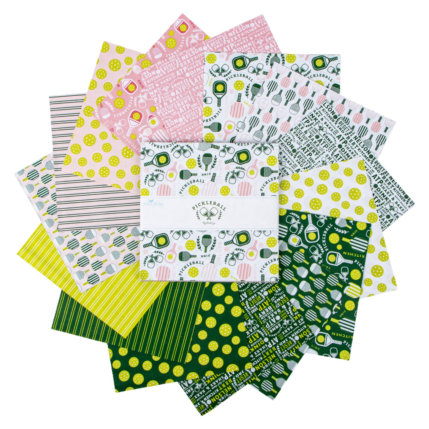 Pickleball 10 Inch Stacker (42 pieces) by My Mind's Eye for Riley Blake Designs (10-16200-42)