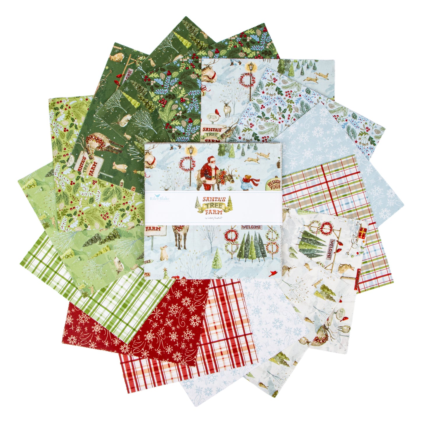 Santa's Tree Farm 10 Inch Stacker (42 pcs) by Lisa Audit for Riley Blake Designs