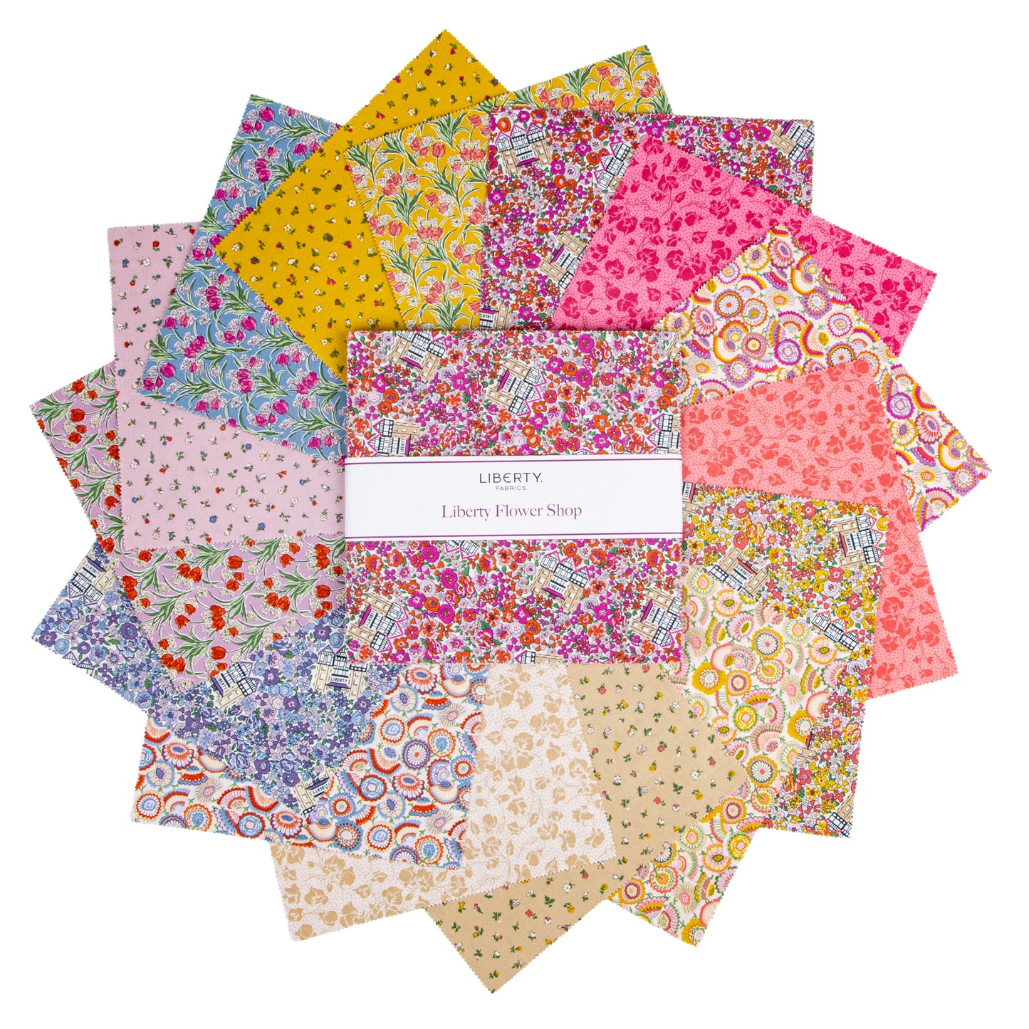 Liberty Flower Shop 10 Inch Stacker (42 pcs) by Liberty Fabrics for Riley Blake Designs