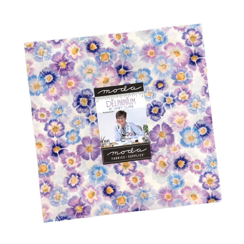 Delphinium Layer Cake (42 pcs) by Janet Clare for Moda
