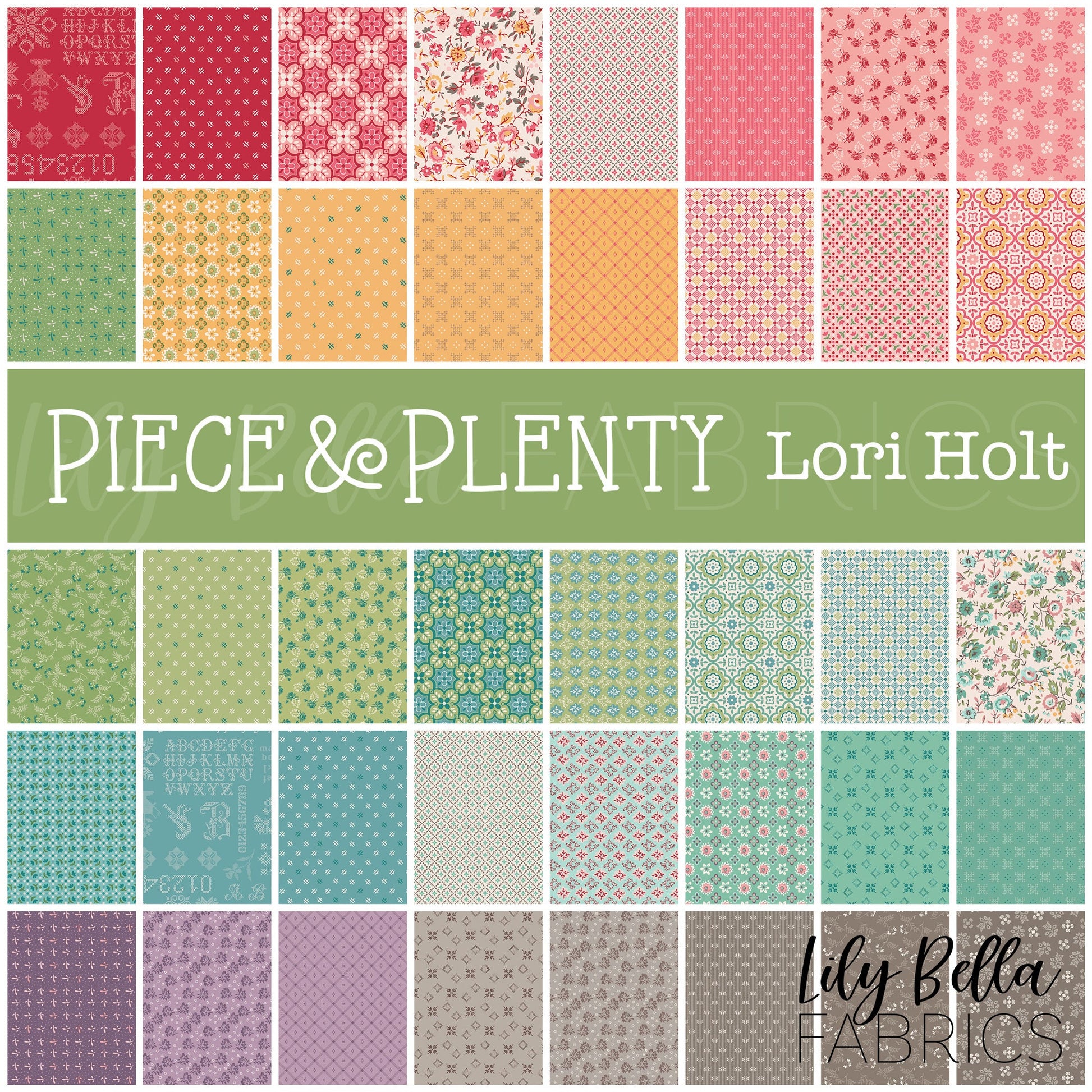 Piece and Plenty Rolie Polie (40 pieces) by Lori Holt for Riley Blake Designs (RP-15870-40)