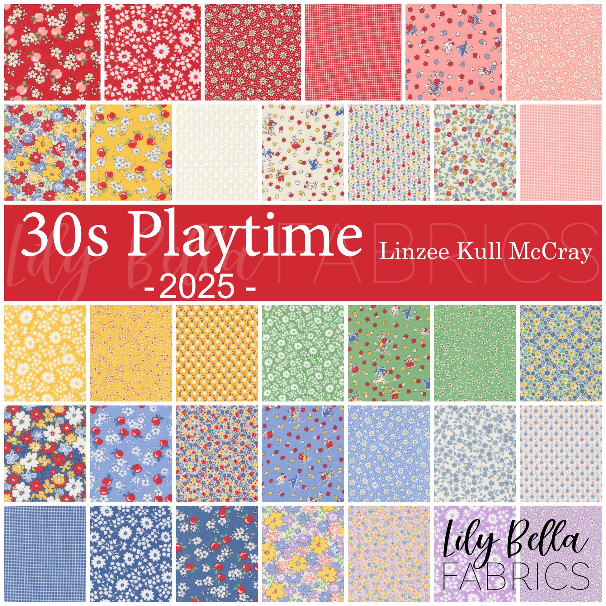 30s Playtime 2025 Fabric Collection by Linzee Kull McCray for Moda at Lily Bella Fabrics