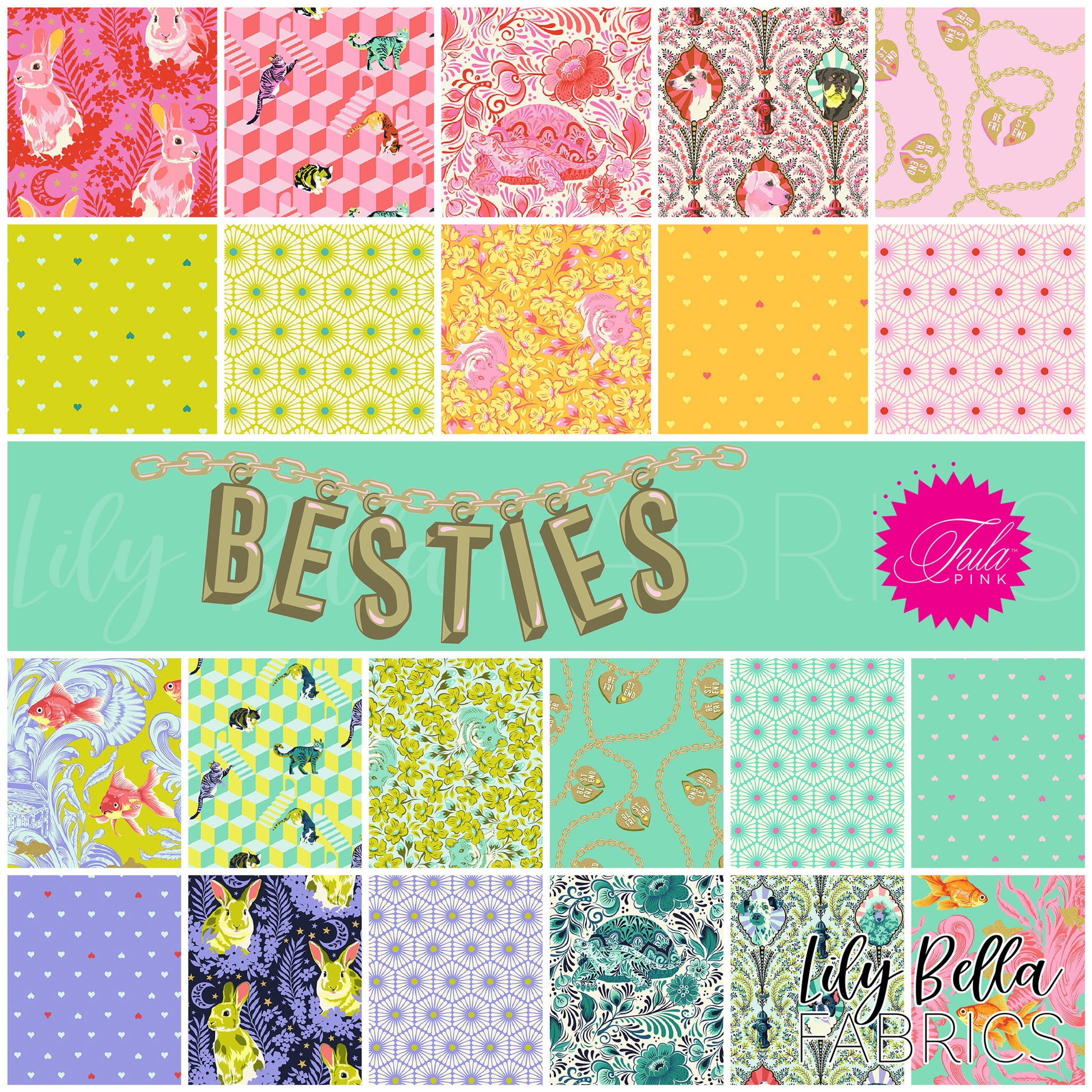 Besties Fabric Collection by Tula Pink for FreeSpirit at Lily Bella Fabrics