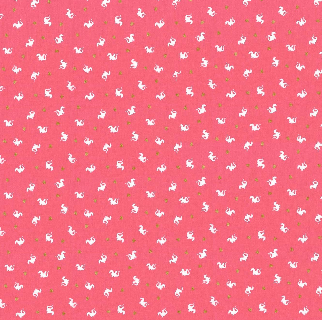 Baby Dragon in Pink Metallic - 1/2 Yard - Magic by Sarah Jane for Michael Miller
