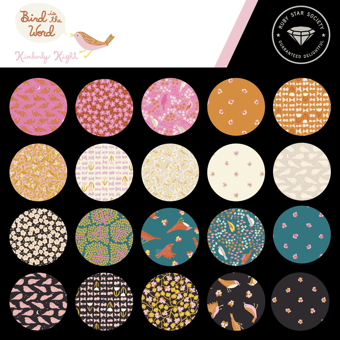 Bird is the Word Layer Cake (42 pcs) by Kimberly Kight for Ruby Star Society