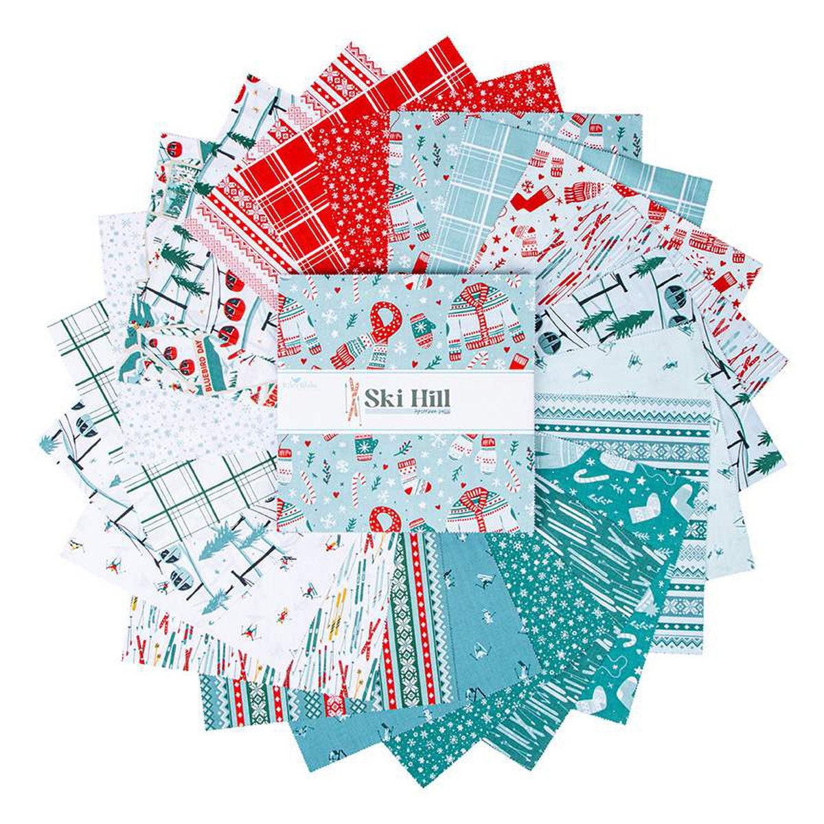 Ski Hill 10 Inch Stacker (42 pieces) by Corinne Wells for Riley Blake Designs (10-14770-42)