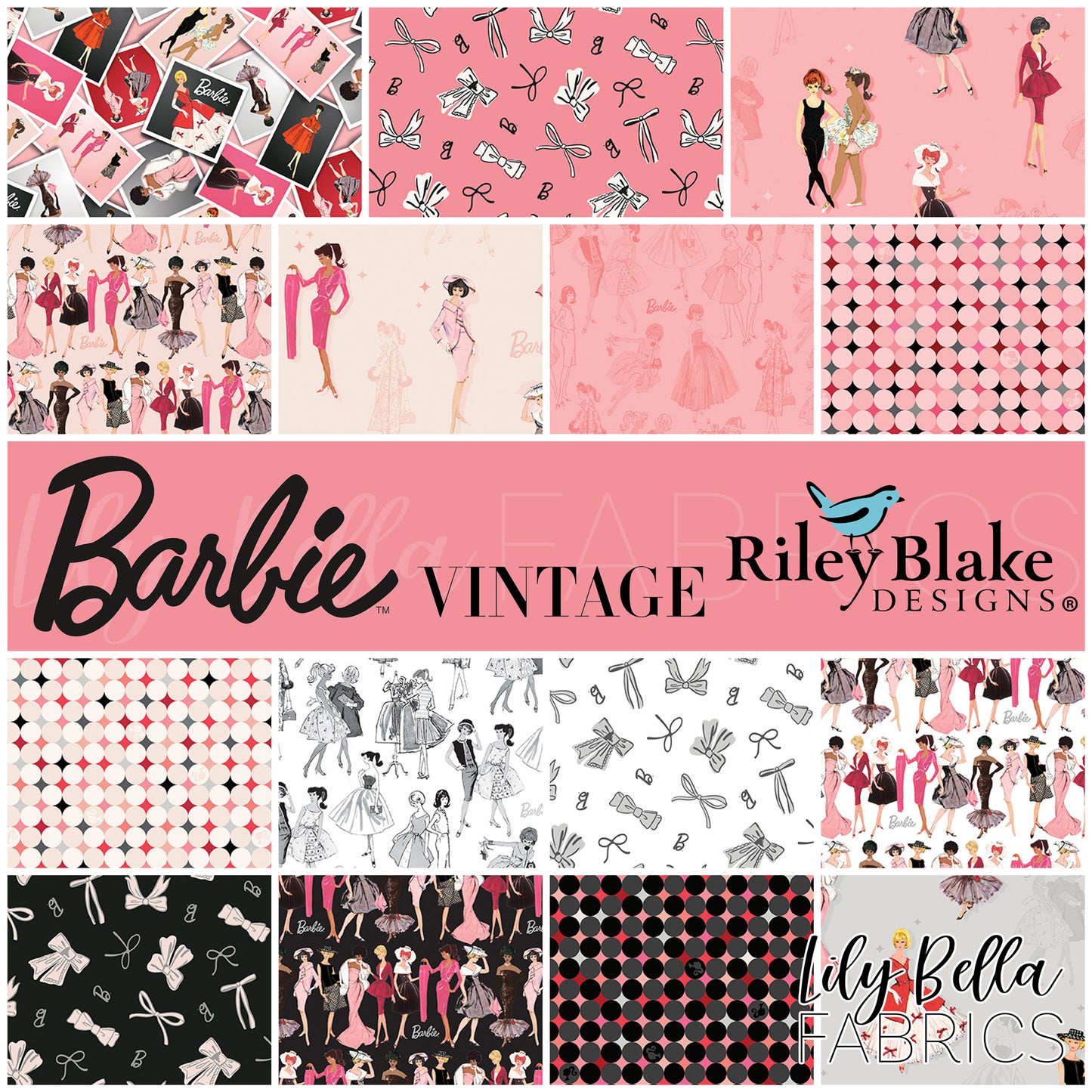 Barbie™ Vintage Rolie Polie (40 pcs) by Riley Blake Designs