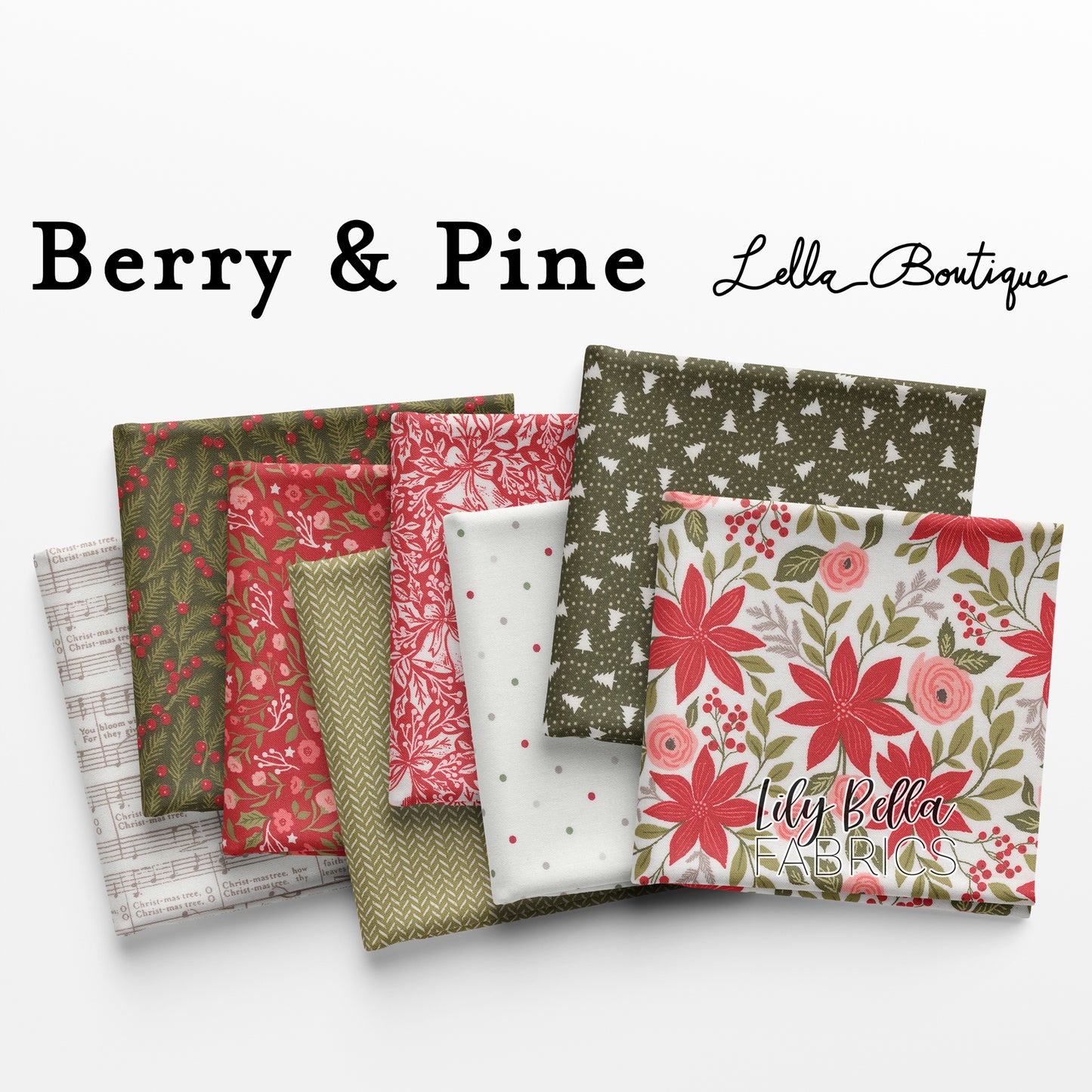 Berry and Pine Fat Quarter Bundle (32 pcs) by Lella Boutique for Moda