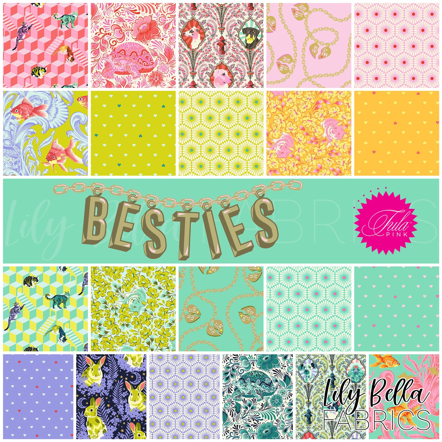 Besties Fat Eighth Bundle (21 pcs) by Tula Pink for FreeSpirit