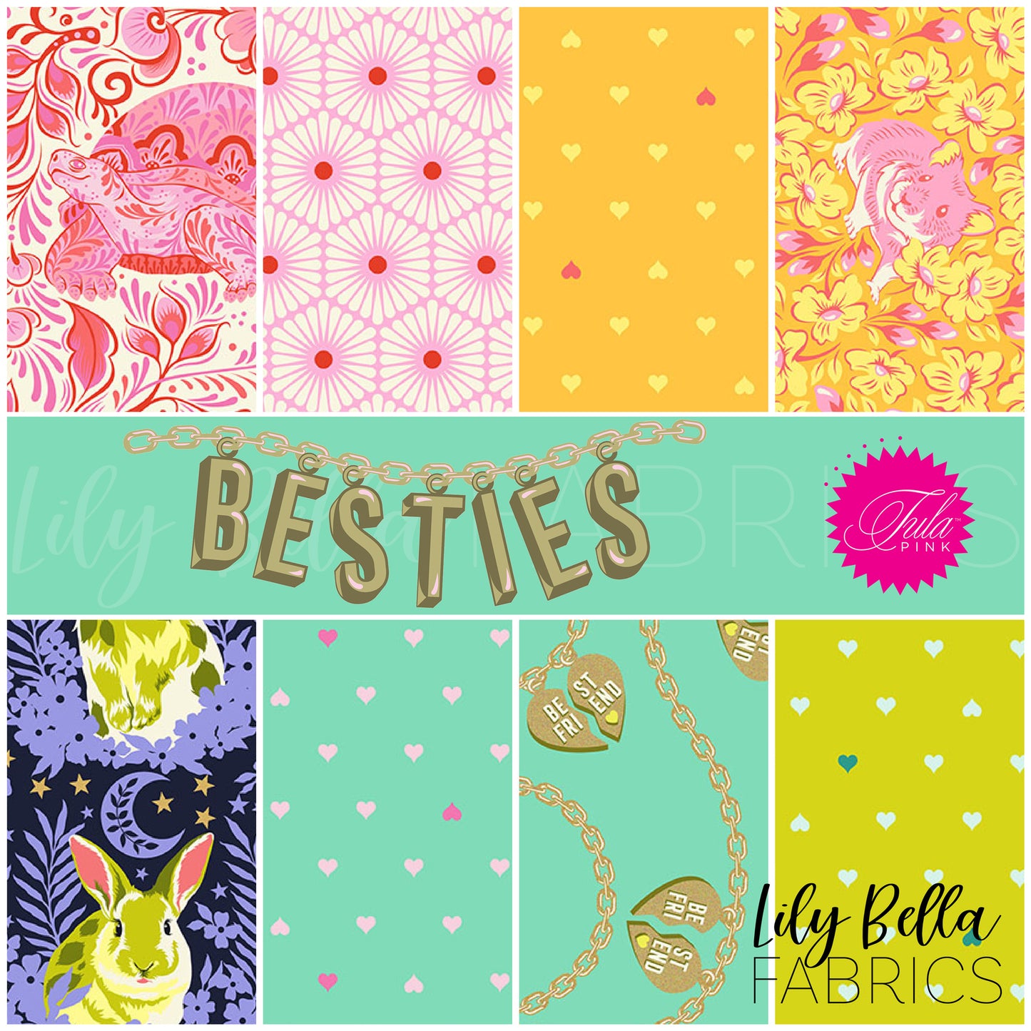 Besties Fat Eighth Bundle (8 pcs) by Tula Pink for FreeSpirit