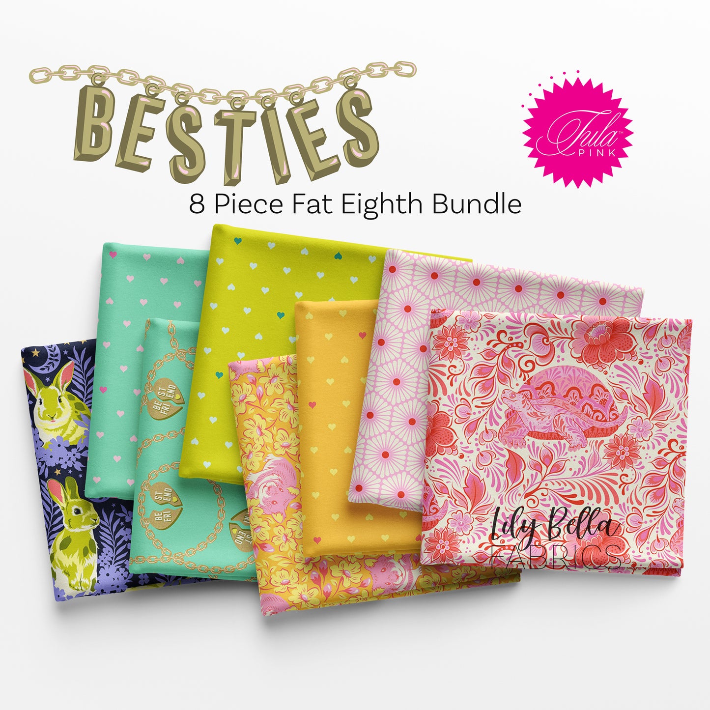 Besties Fat Eighth Bundle (8 pcs) by Tula Pink for FreeSpirit