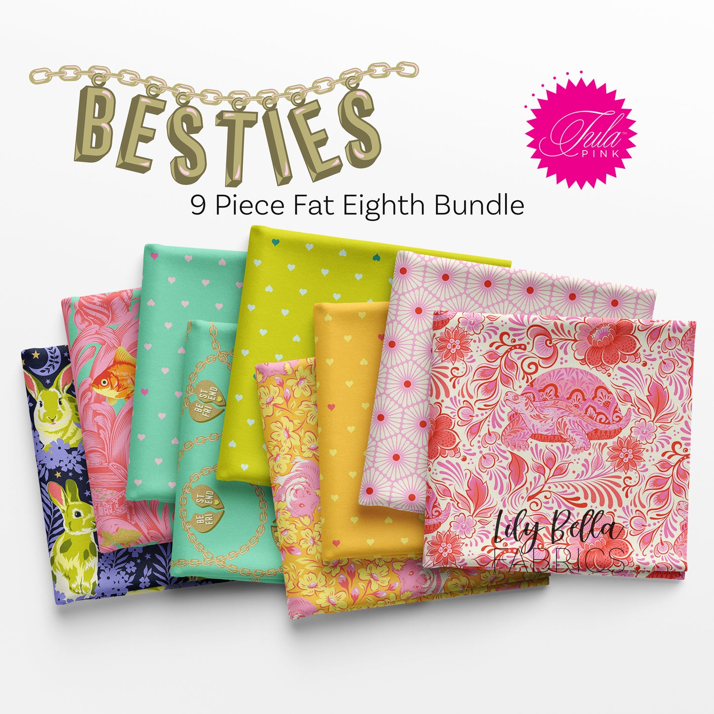 Besties Fat Eighth Bundle (9 pcs) by Tula Pink for FreeSpirit