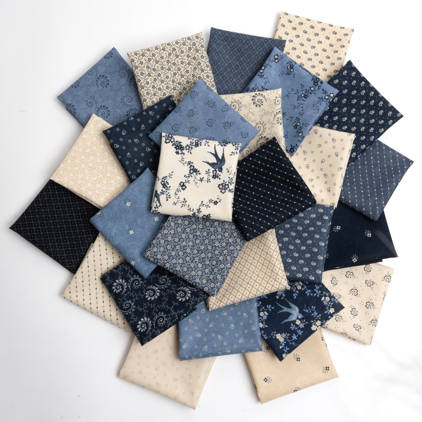 Bluebird's Nest Fat Quarter Bundle (29 pcs) by Kansas Troubles Quilters for Moda