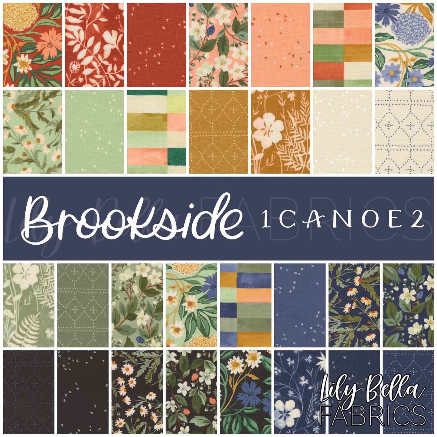 Brookside Jelly Roll (40 pcs) by 1Canoe2 for Moda