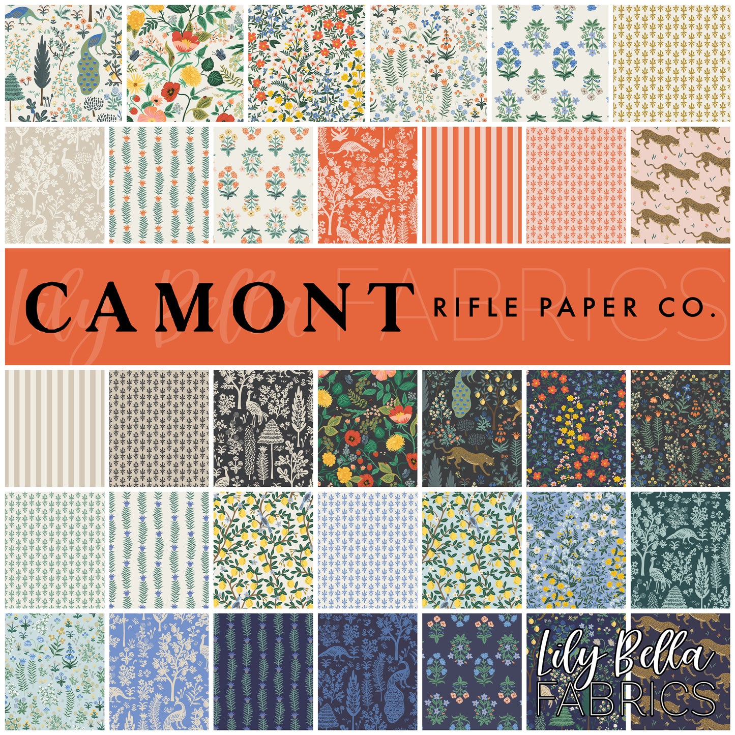 Camont Fat Quarter Bundle (34 pcs) by Rifle Paper Co. for Cotton and Steel