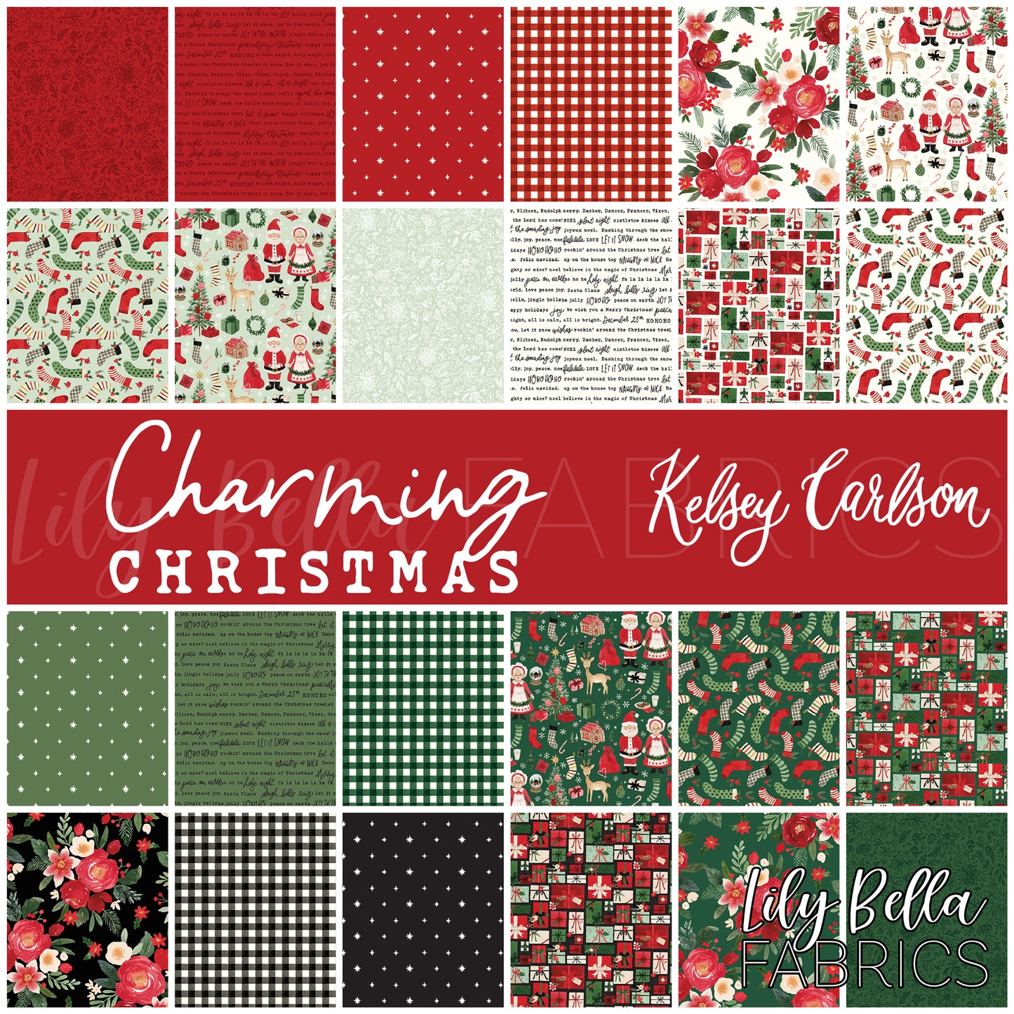 Charming Christmas Rolie Polie (40 pcs) by Kelsey Carlson for Riley Blake Designs
