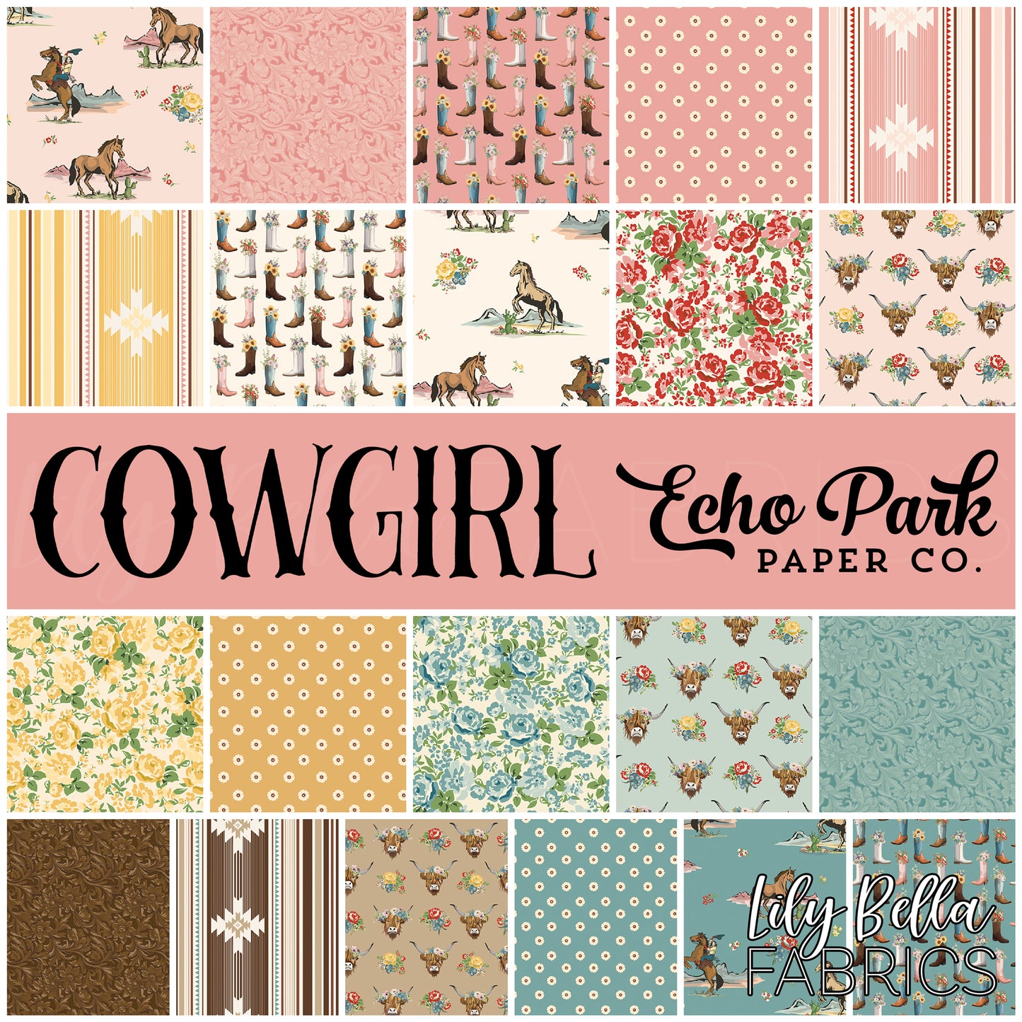 Cowgirl Fat Quarter Bundle (21 pcs) by Echo Park Paper Co. for Riley Blake Designs