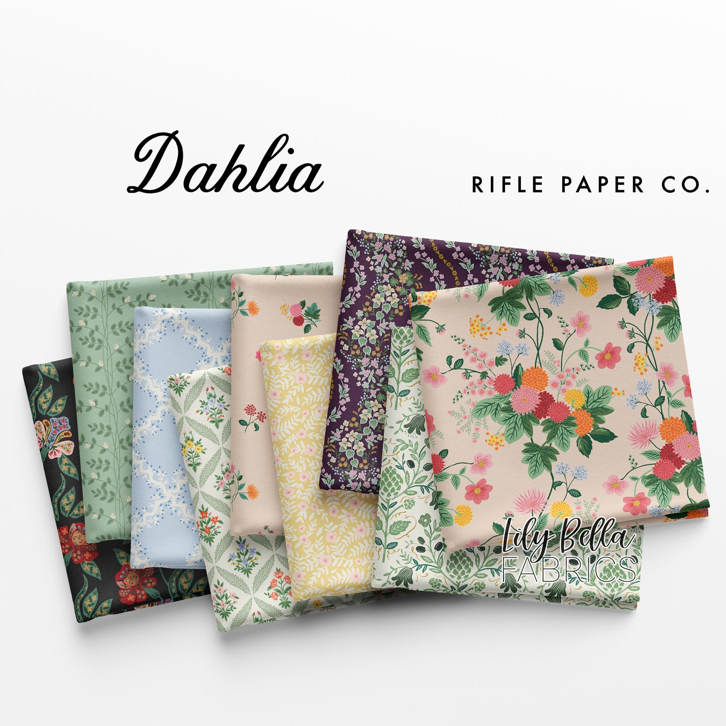 Dahlia Fat Quarter Bundle (21 pcs) by Rifle Paper Co. for Cotton+Steel