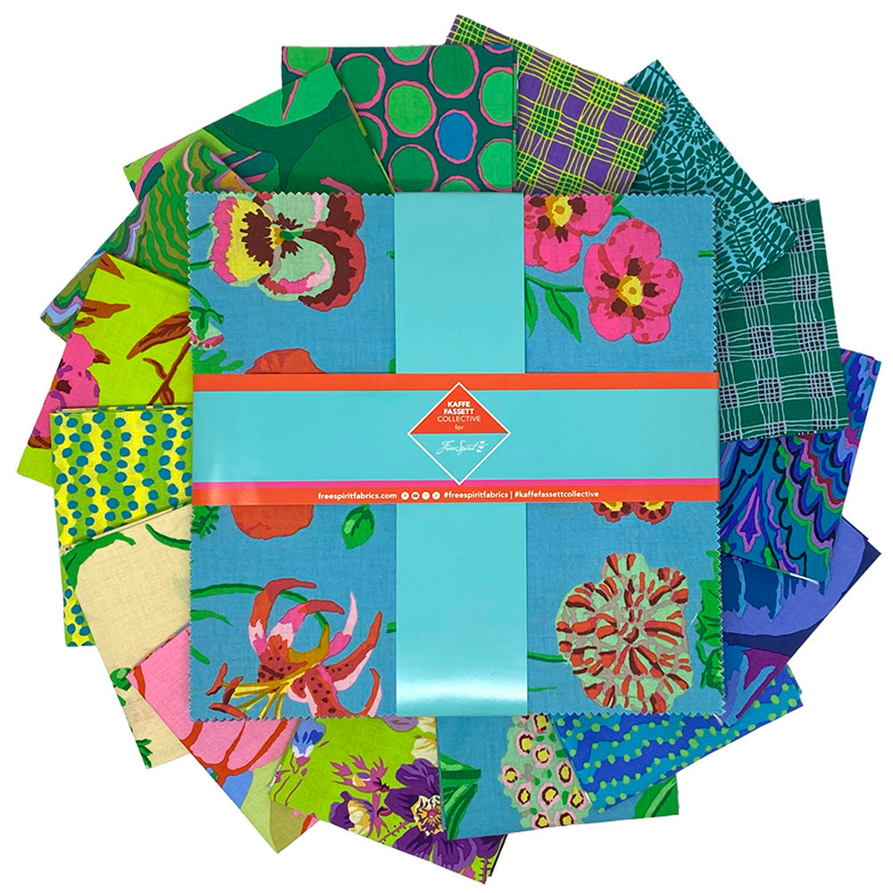 Cool - February 2025 10 Inch Charm Pack (42 pcs) by Kaffe Fassett Collective for FreeSpirit