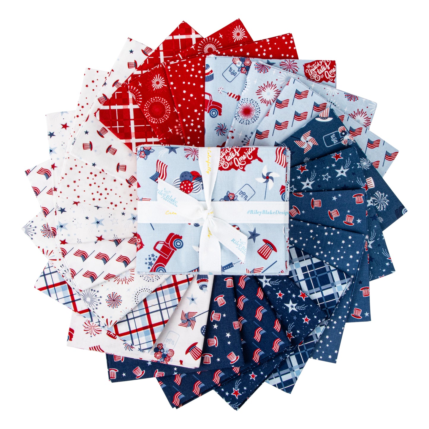 Stars and Stripes Forever Fat Quarter Bundle (21 pcs) by Lori Whitlock for Riley Blake Designs