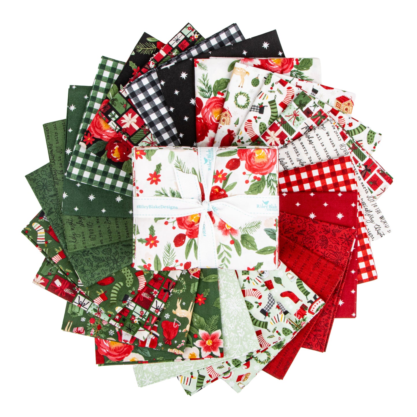 Charming Christmas Fat Quarter Bundle (24 pcs) by Kelsey Carlson for Riley Blake Designs