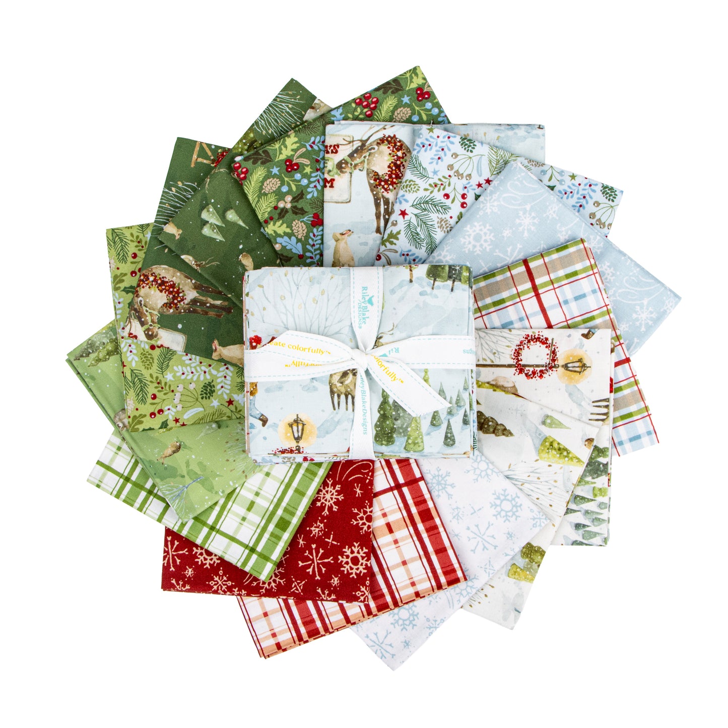 Santa's Tree Farm Fat Quarter Bundle (15 pcs) by Lisa Audit for Riley Blake Designs