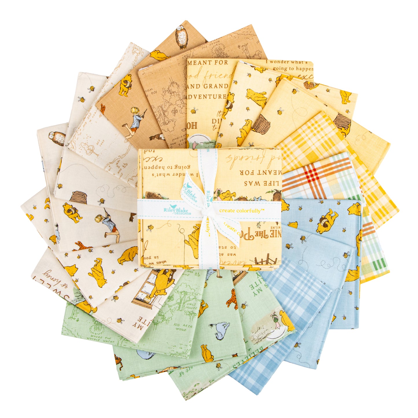 Winnie the Pooh Fat Quarter Bundle (18 pcs) by Echo Park Paper Co. for Riley Blake Designs