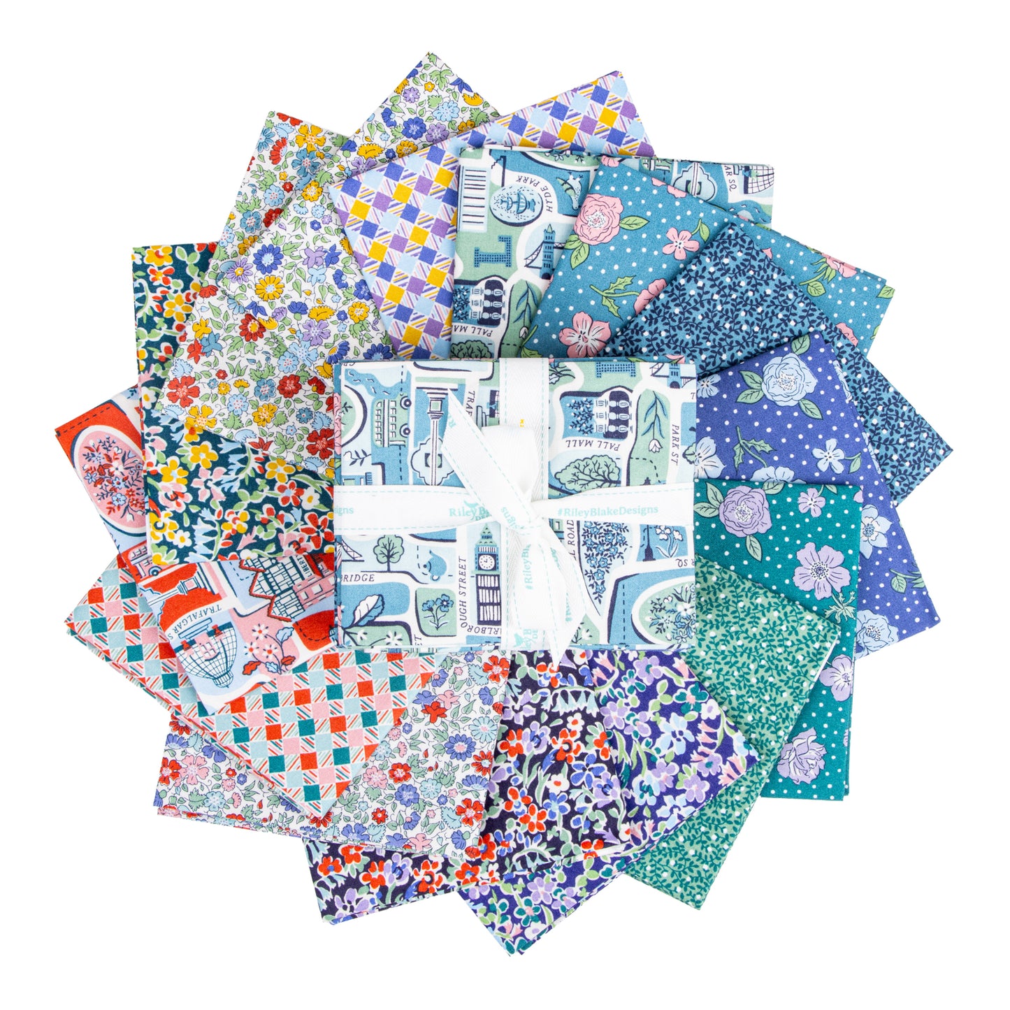 London Bouquet Fat Quarter Bundle (15 pcs) by Liberty Fabrics for Riley Blake