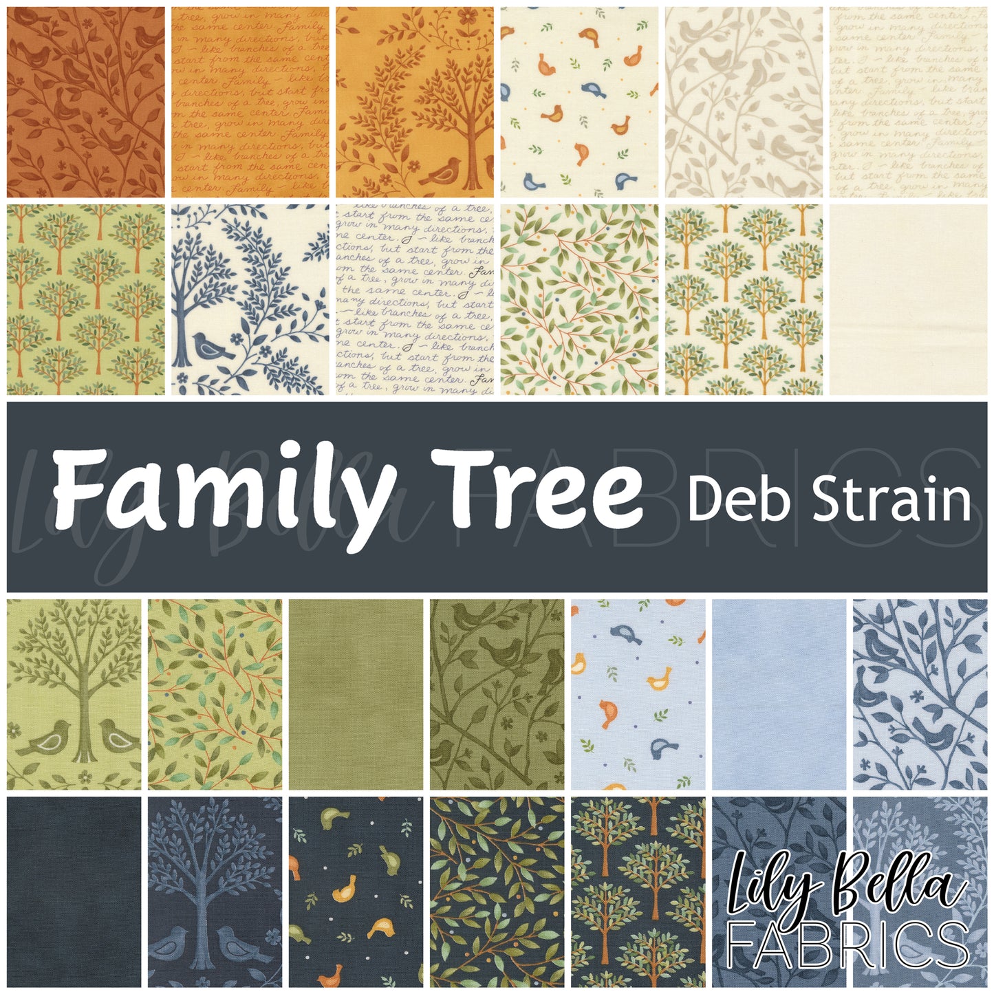 Family Tree Fat Quarter Bundle (26 pcs) by Deb Strain for Moda