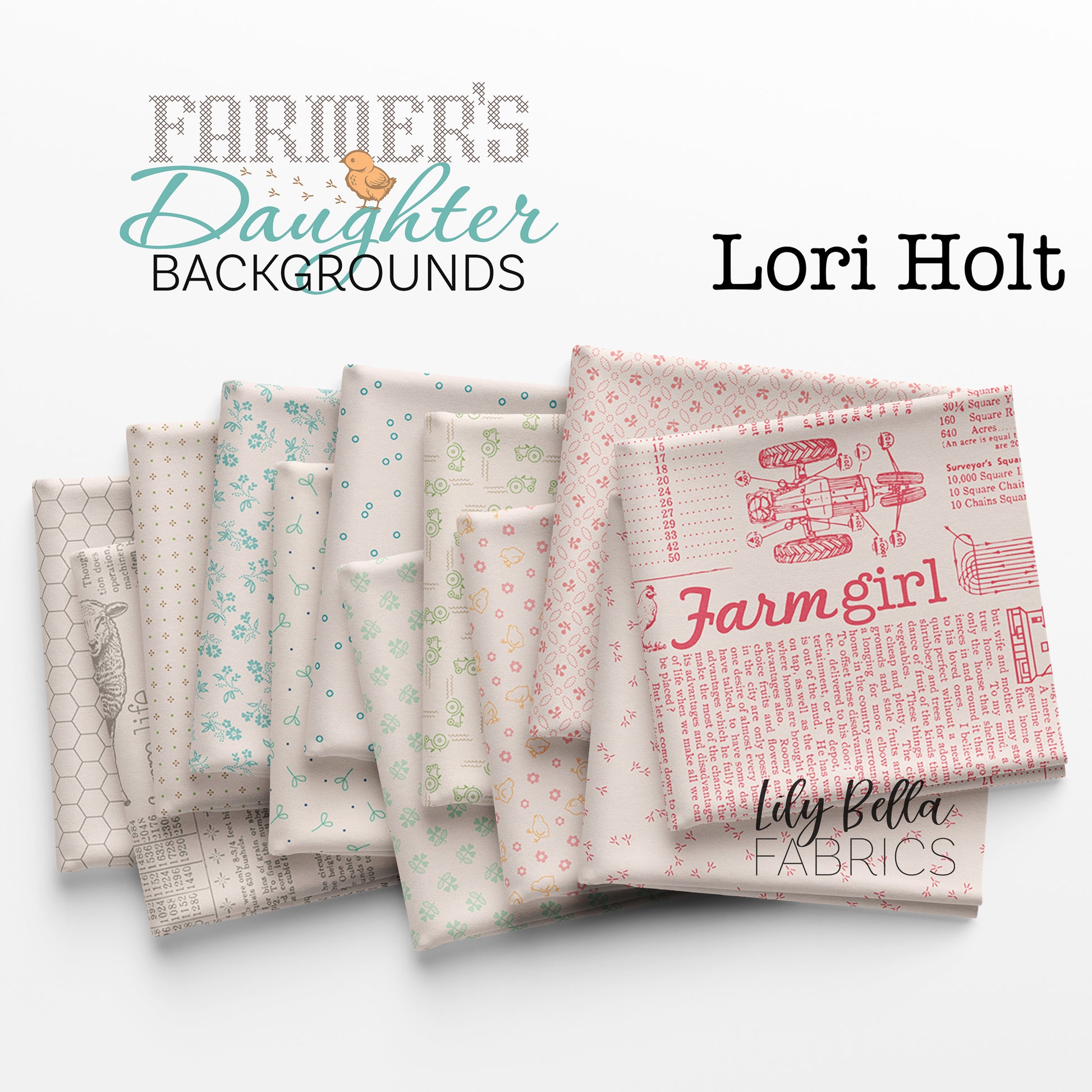 Farmer's Daughter Backgrounds 10 Inch Stacker (42 pieces) by Lori Holt for Riley Blake Designs (10-17160B-42)