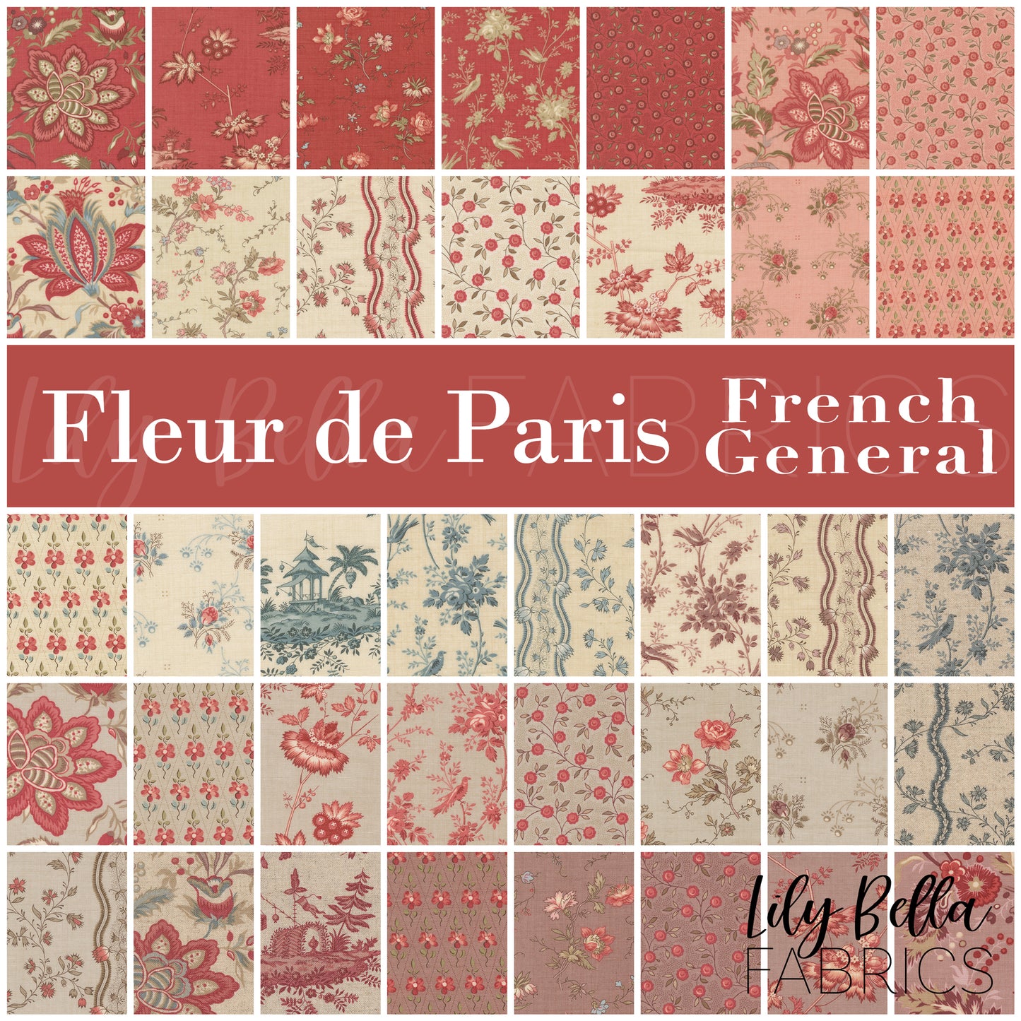 Fleur de Paris Layer Cake (42 pcs) by French General for Moda