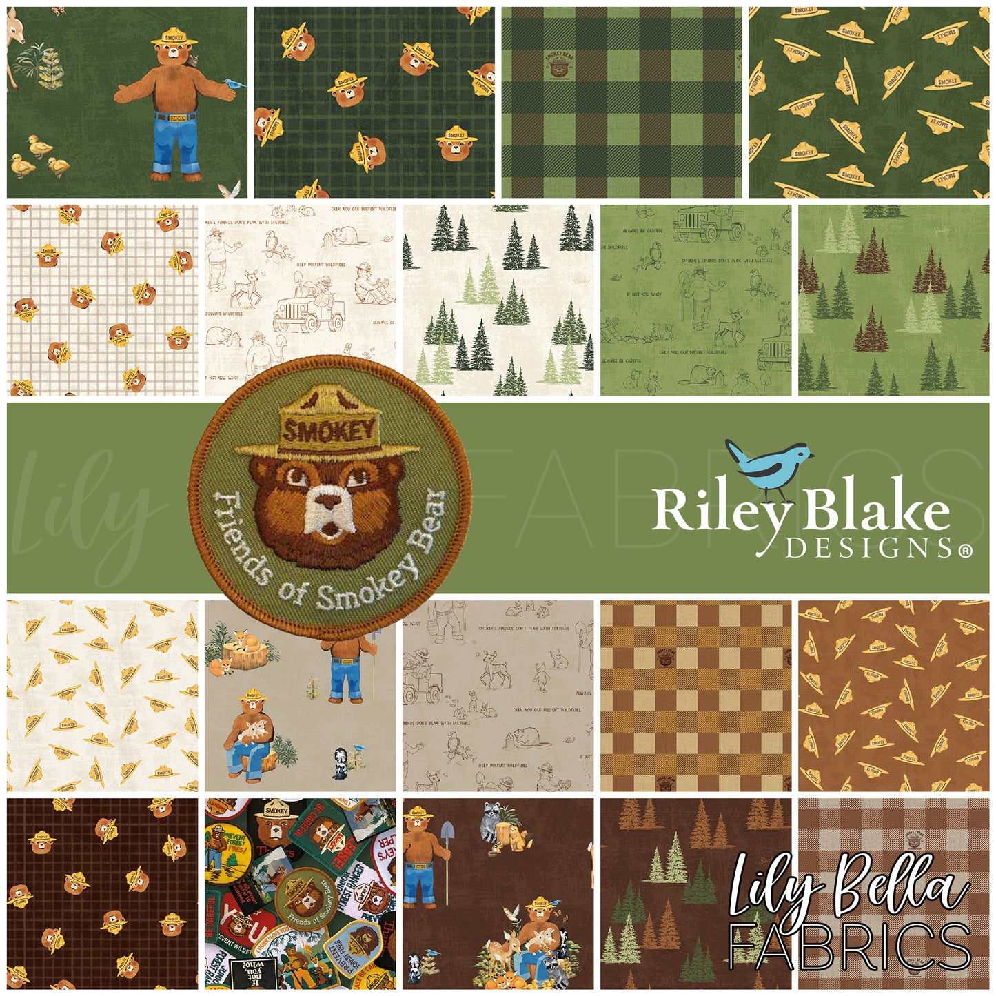 Friends of Smokey Bear Rolie Polie (40 pcs) by Riley Blake Designs