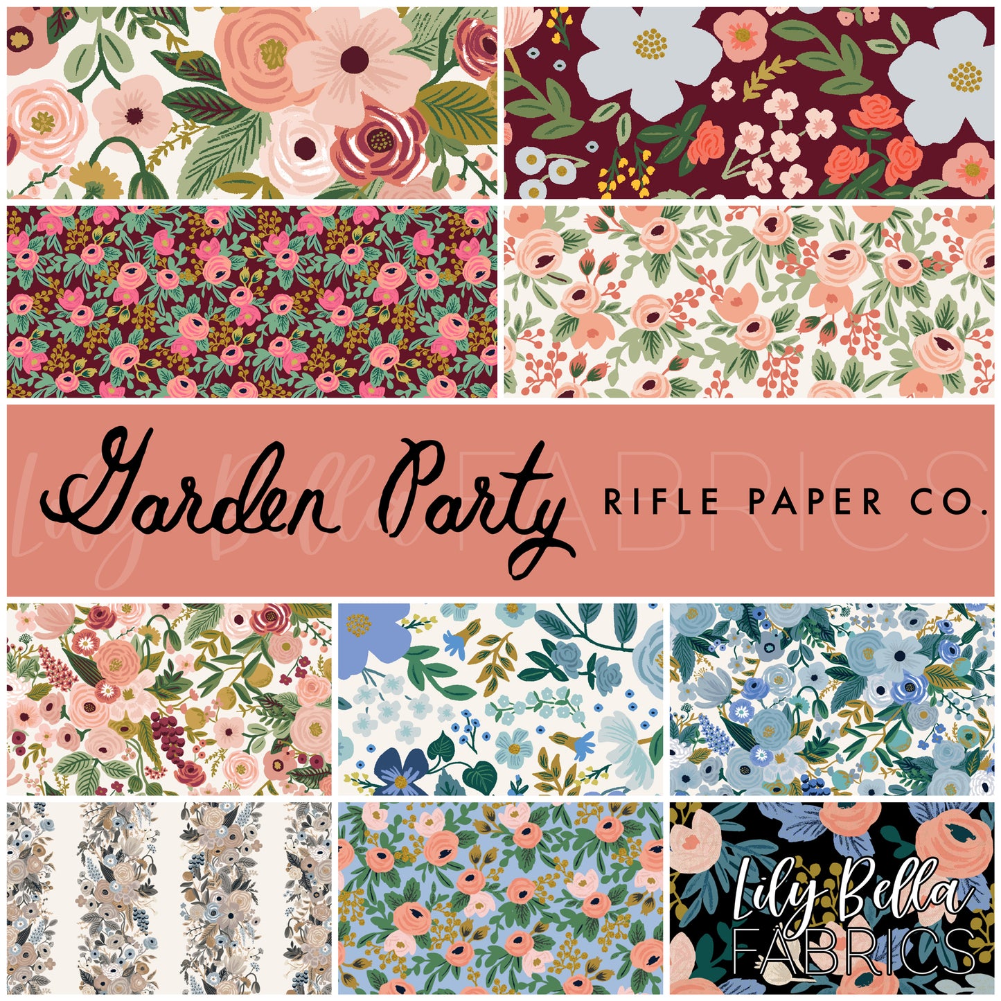 Garden Party Fabric Collection by Rifle Paper Co. for Cotton+Steel at Lily Bella Fabrics