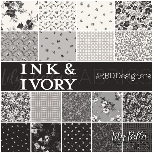 Ink and Ivory Fat Quarter Bundle (18 pcs) by The RBD Designers for Riley Blake Designs