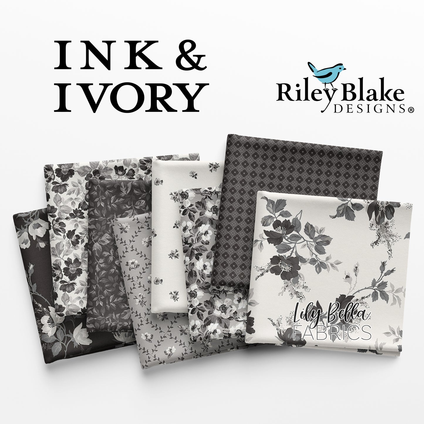Ink and Ivory Rolie Polie (40 pcs) by The RBD Designers for Riley Blake Designs