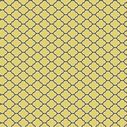 Lodge Lattice in Vintage Yellow - Fat Quarter - Aviary 2 by Joel Dewberry for FreeSpirit