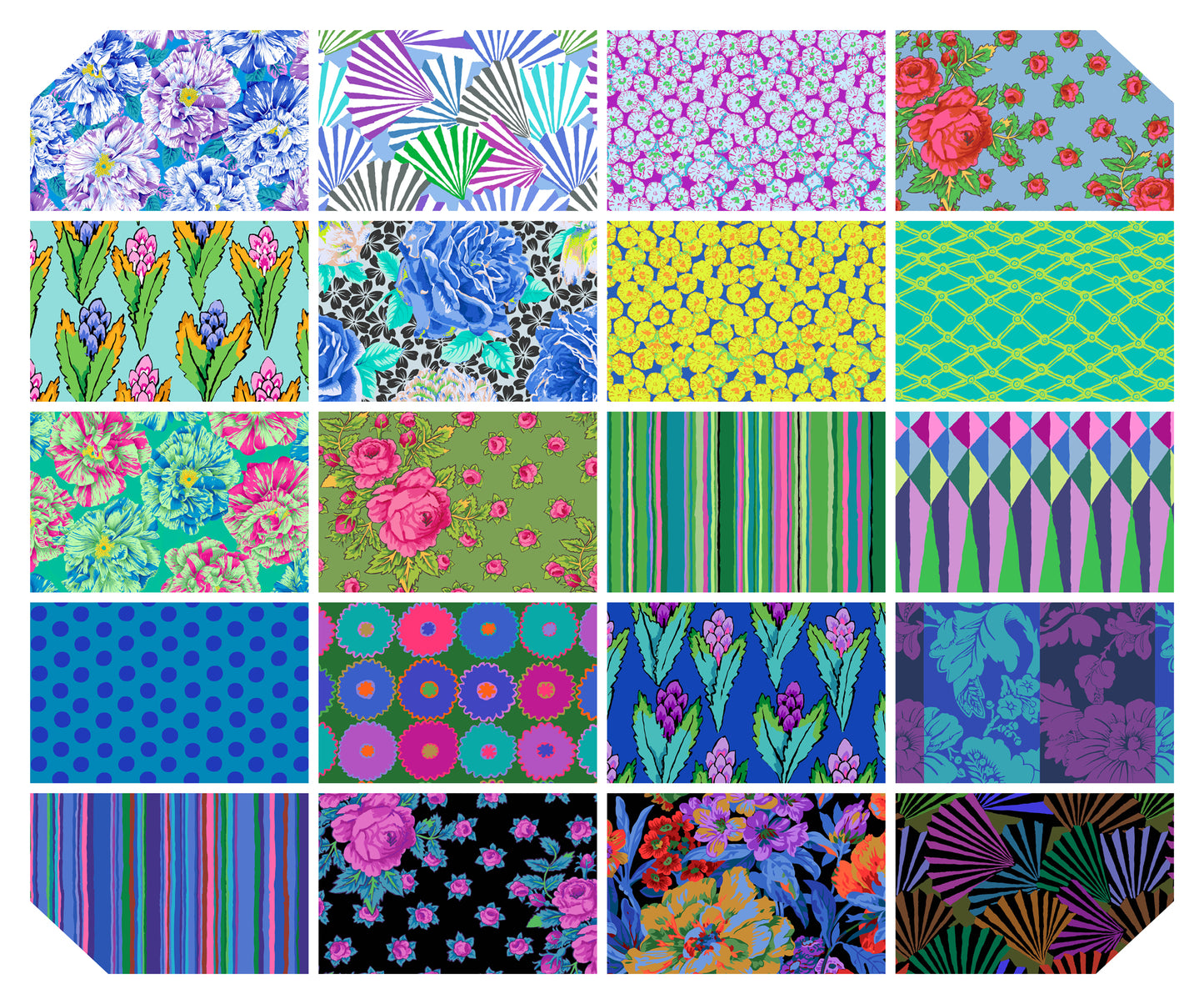 Cool - February 2026 Fat Quarter Bundle (20 pcs) by Kaffe Fassett Collective for FreeSpirit