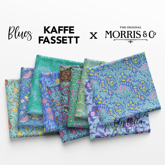 Blues - Kaffe Fassett x Morris and Co. Fabric Collection for FreeSpirit at Lily Bella Fabrics