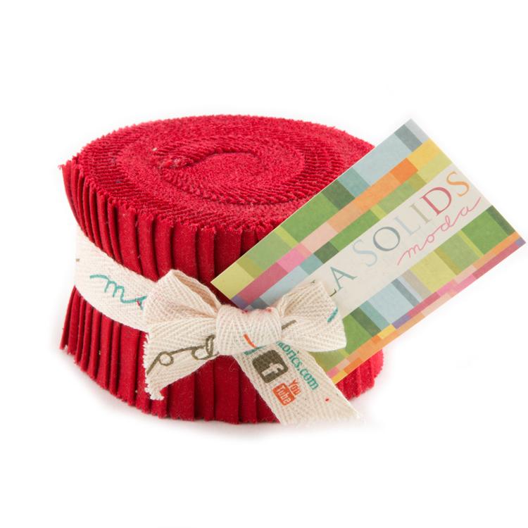 Red Bella Solids Junior Jelly Roll (20 pieces) by Moda (9900JJR 16)