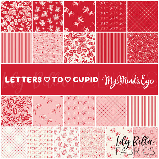 Letters to Cupid Fabric Collection by My Mind's Eye for Riley Blake Designs at Lily Bella Fabrics