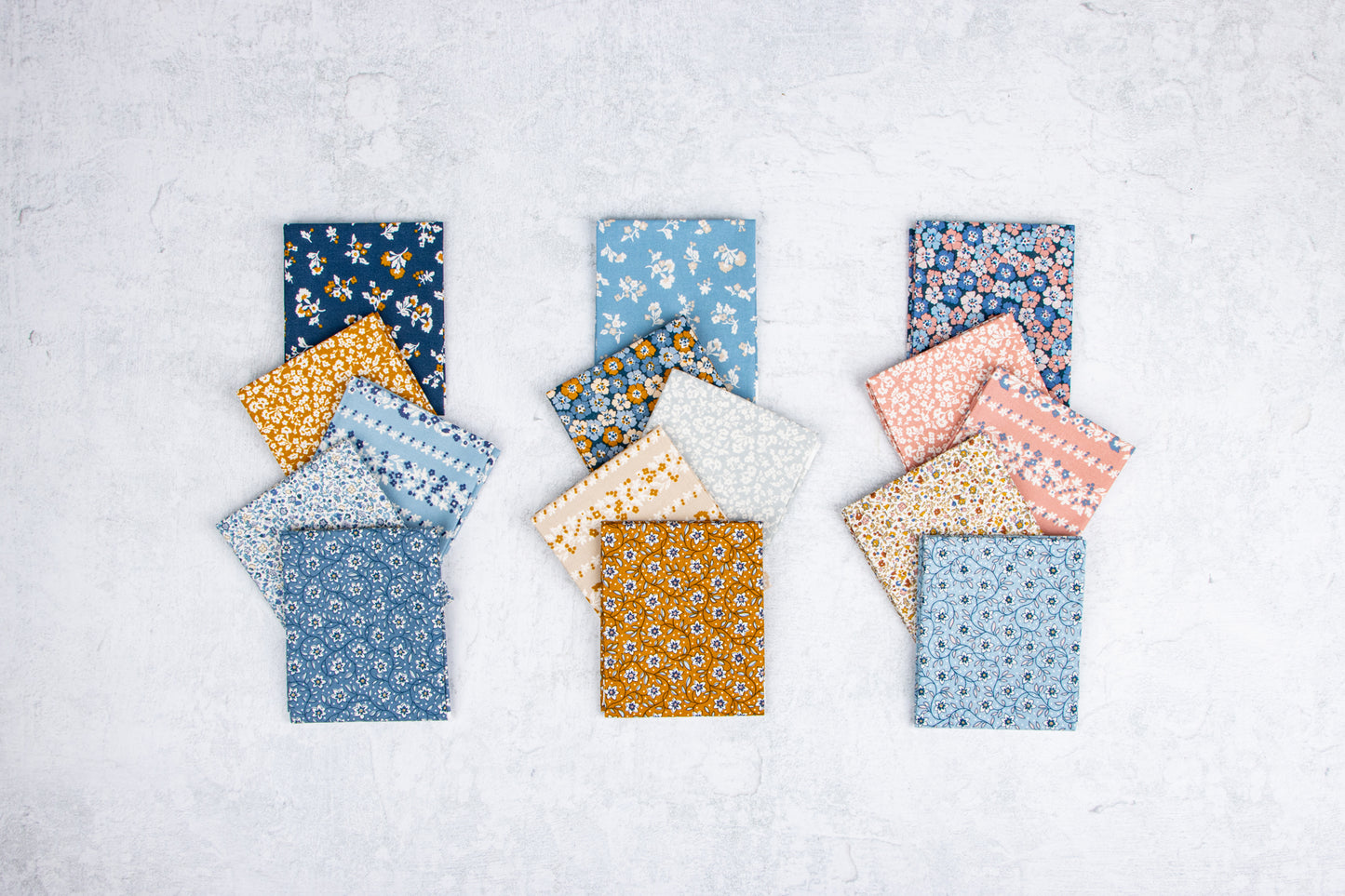 Denim Florals 10 Inch Stacker (42 pcs) by Liberty Fabrics for Riley Blake Designs