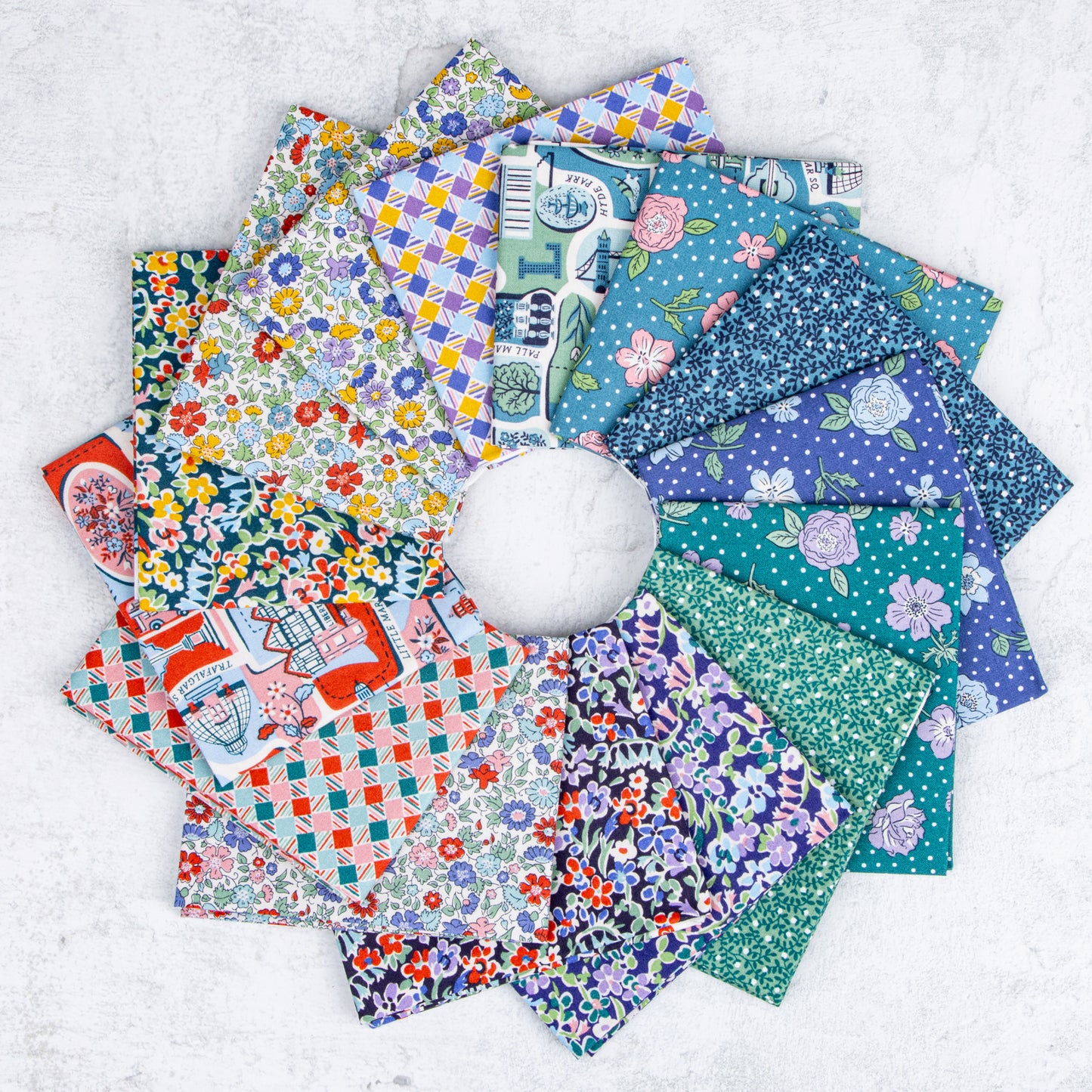 London Bouquet 10 Inch Stacker (42 pcs) by Liberty Fabrics for Riley Blake Designs