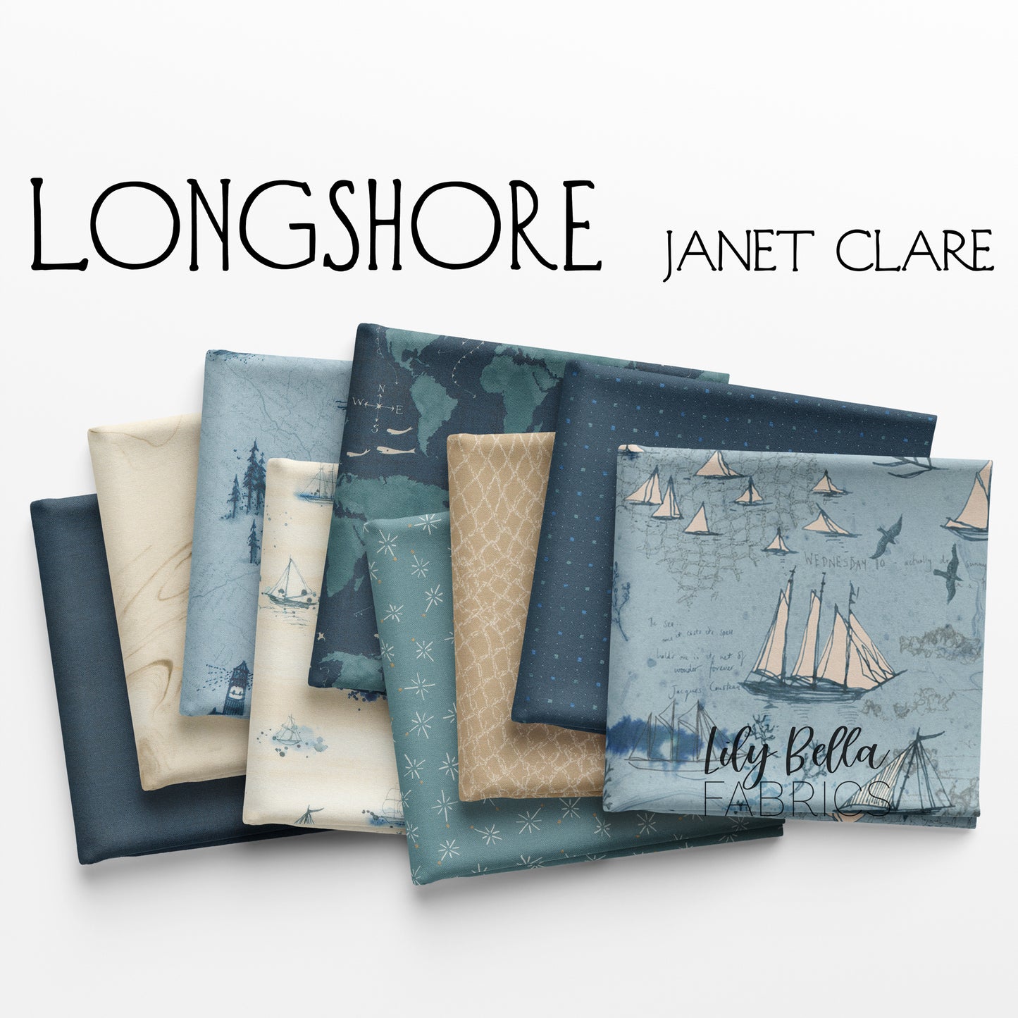 Longshore Jelly Roll (40 pcs) by Janet Clare for Moda