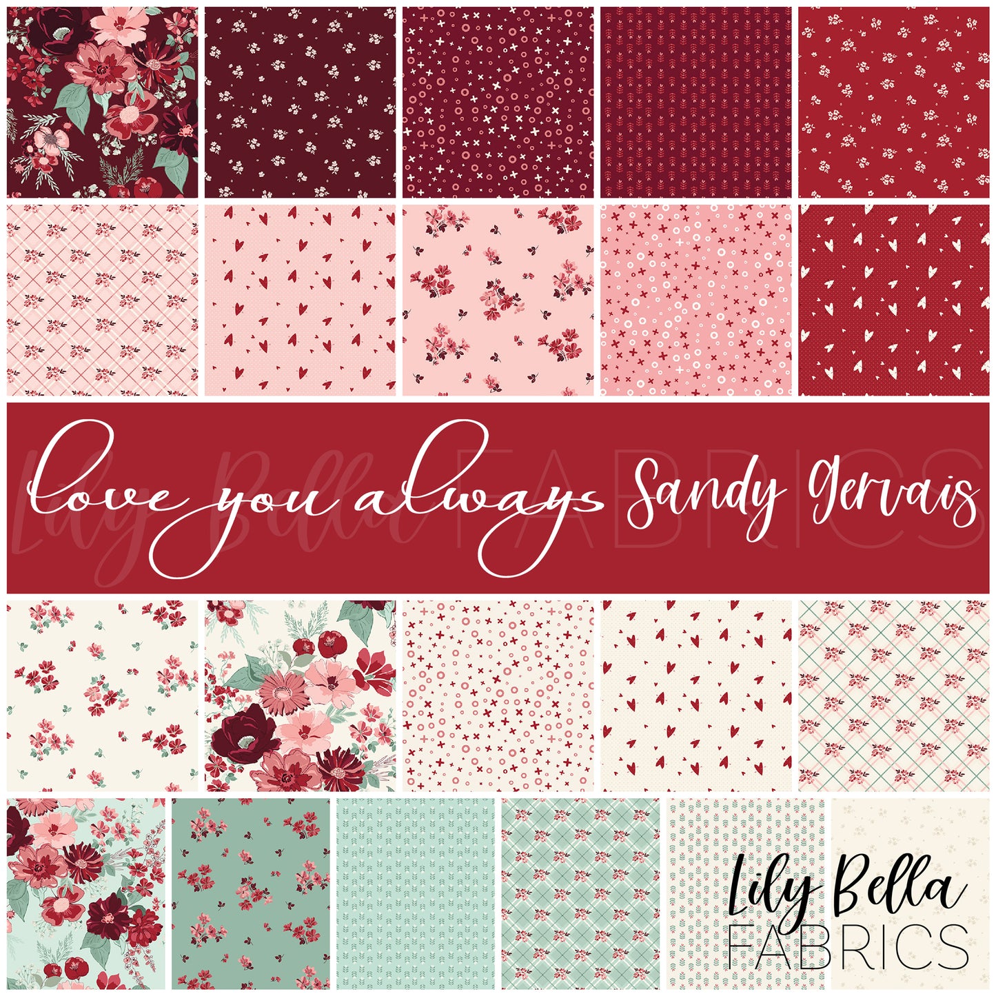 Love You Always Rolie Polie (40 pcs) by Sandy Gervais for Riley Blake Designs