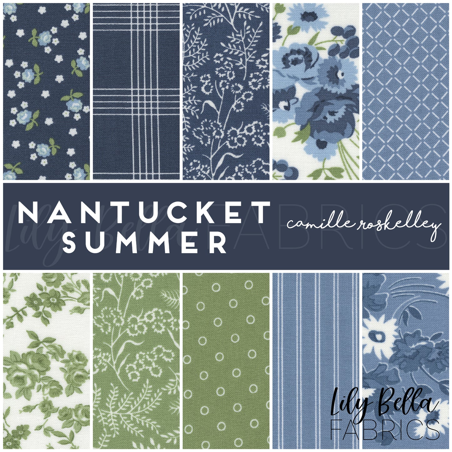 Nantucket Summer Fat Quarter Bundle (10 pcs) by Camille Roskelley for Moda
