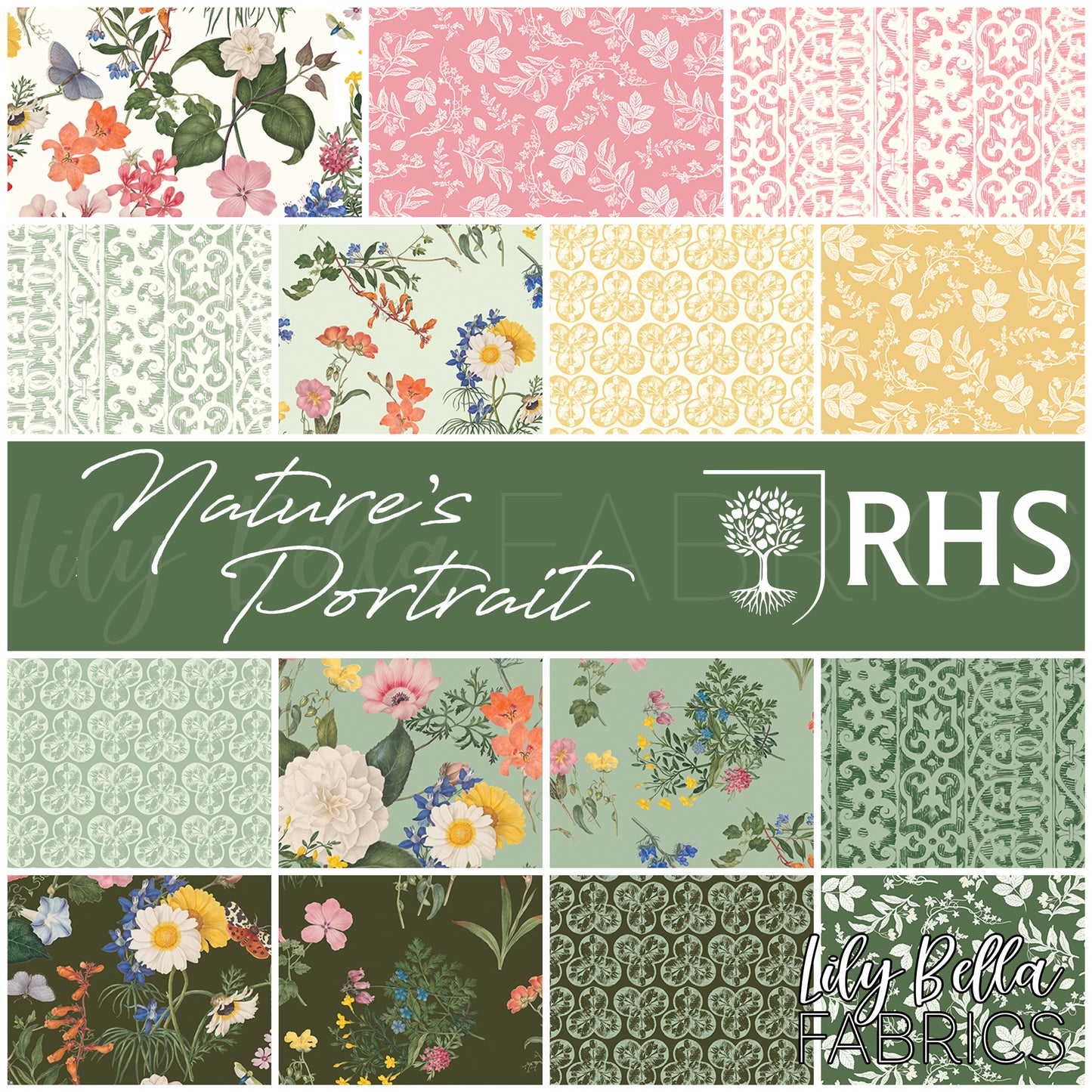 Nature's Portrait Rolie Polie (40 pcs) by The Royal Horticultural Society for Riley Blake Designs