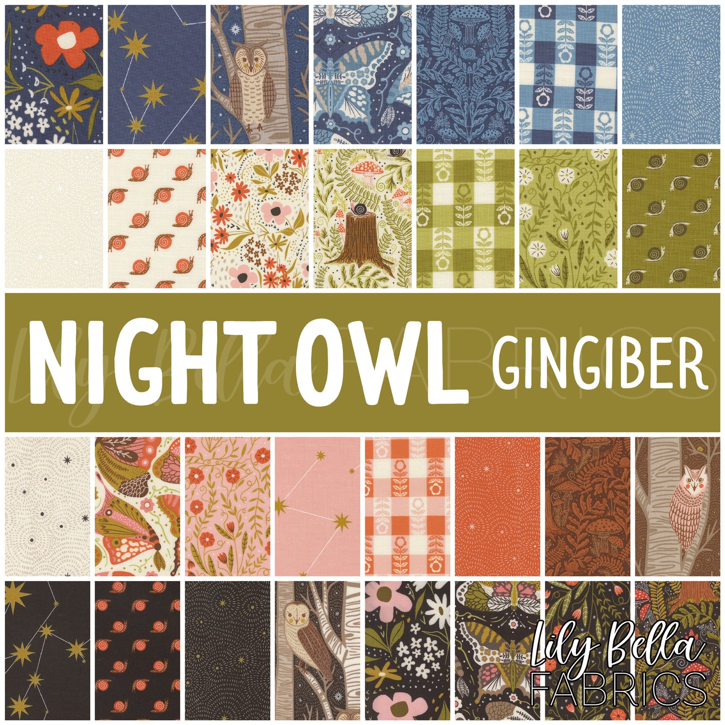 Night Owl Layer Cake (42 pcs) by Gingiber for Moda